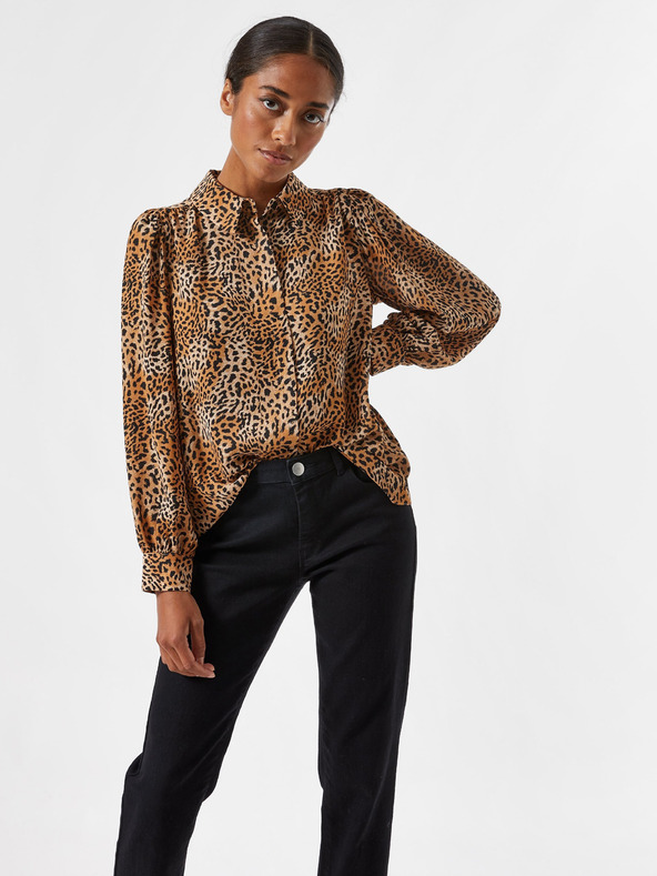 Dorothy Perkins Petite Hnedá blúzka s leopardím vzorom Dorothy Perkins Petite