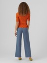 Vero Moda Oranžové dámske rebrované základné tričko VERO MODA Estela