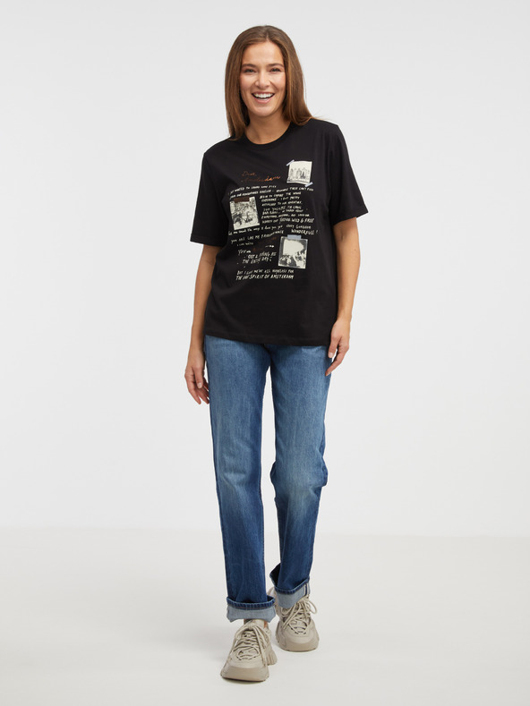 Scotch & Soda Čierne dámske tričko Scotch & Soda