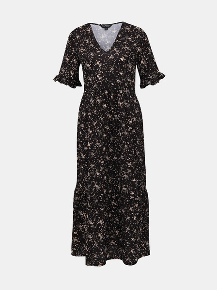 Miss Selfridge Čierne vzorované maxi šaty Miss Selfridge