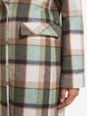 Scotch & Soda Zelený dámsky károvaný zimný kabát so zmesou vlny Scotch & Soda