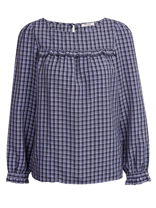 Orsay Tmavomodrá károvaná blúzka ORSAY