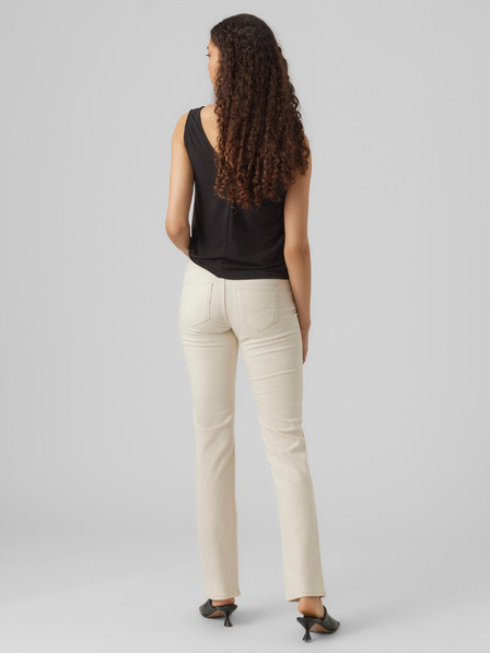 Vero Moda Krémové dámske džínsy rovného strihu VERO MODA Daf