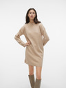Vero Moda Béžové dámske šaty VERO MODA Goldneedle Sweater Dress