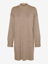 Vero Moda Béžové dámske šaty VERO MODA Goldneedle Sweater Dress