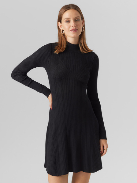 Vero Moda Čierne dámske svetrové šaty VERO MODA Sally