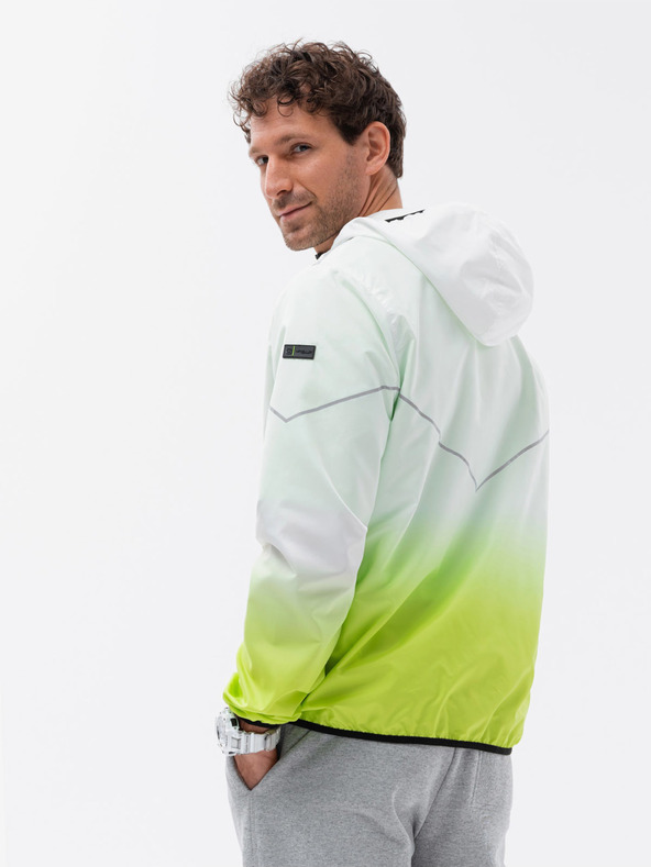 Ombre Clothing Zeleno-biela pánska bunda Ombre Clothing