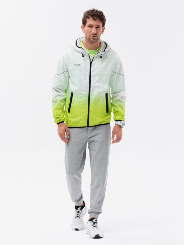 Ombre Clothing Zeleno-biela pánska bunda Ombre Clothing