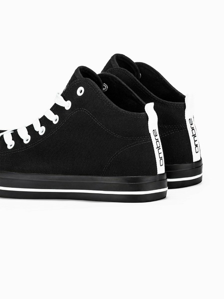 Ombre Clothing Čierne pánske členkové tenisky T304