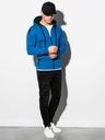 Ombre Clothing Modrá pánska mikina na zips Ombre Clothing B1076