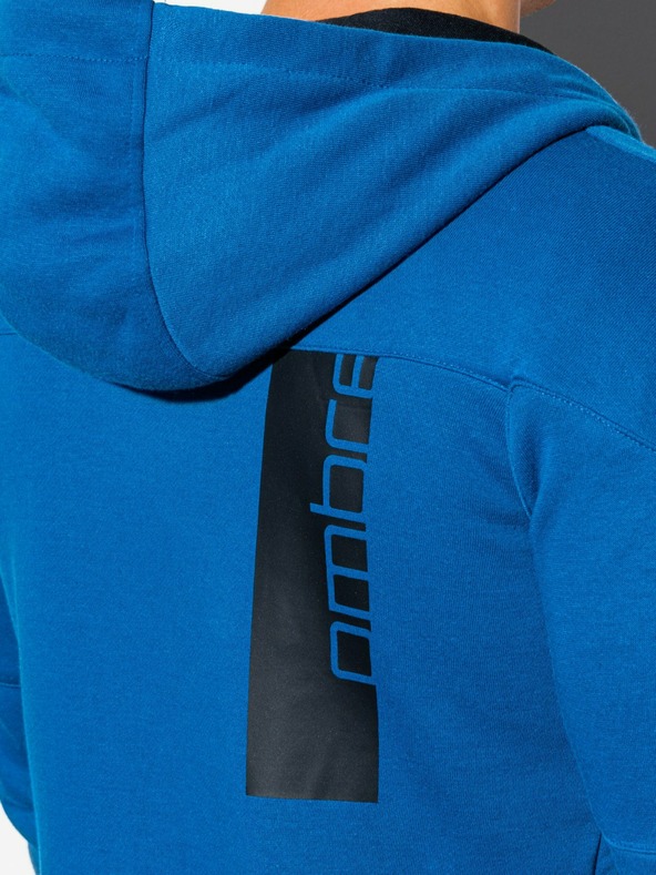 Ombre Clothing Modrá pánska mikina na zips Ombre Clothing B1076
