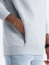 Ombre Clothing Svetlošedá pánska mikina s kapucňou Ombre Clothing