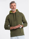 Ombre Clothing Khaki pánska mikina s kapucňou Ombre Oblečenie