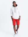 Ombre Clothing Biela pánska mikina s kapucňou Ombre Oblečenie