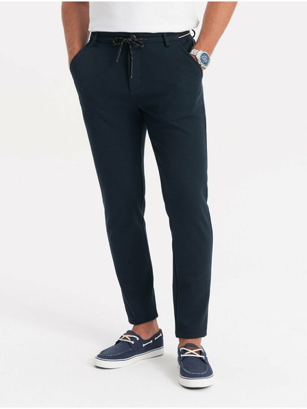 Ombre Clothing Tmavomodré pánske nohavice Ombre Oblečenie