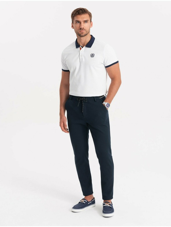 Ombre Clothing Tmavomodré pánske nohavice Ombre Oblečenie