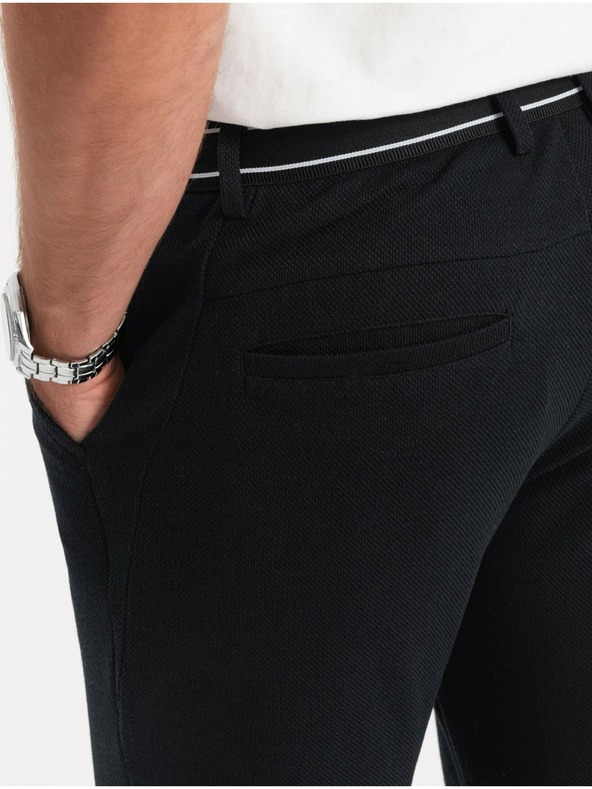 Ombre Clothing Čierne pánske nohavice Ombre Oblečenie