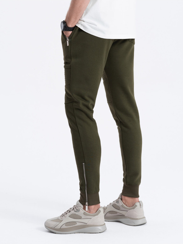 Ombre Clothing Khaki pánske tepláky Ombre Oblečenie