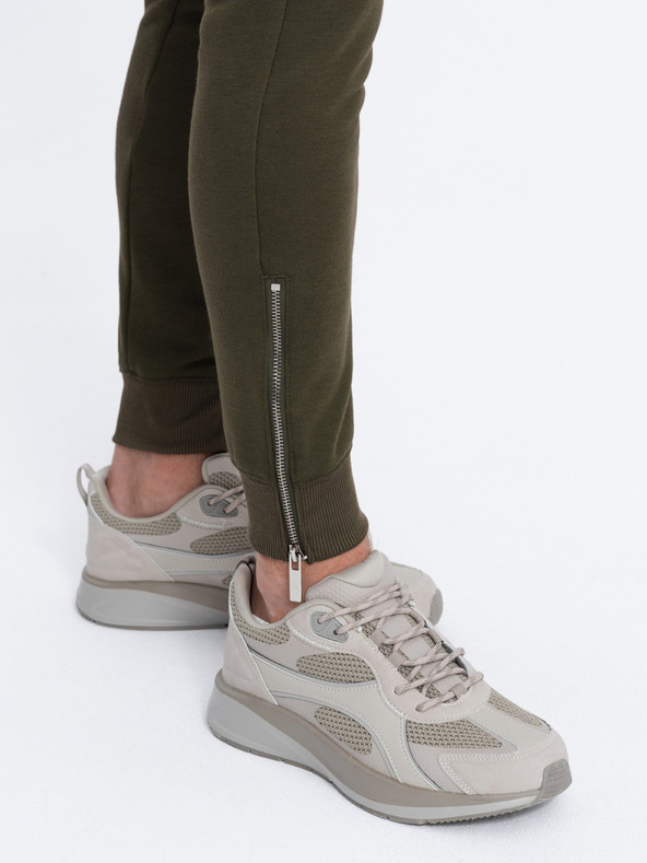 Ombre Clothing Khaki pánske tepláky Ombre Oblečenie