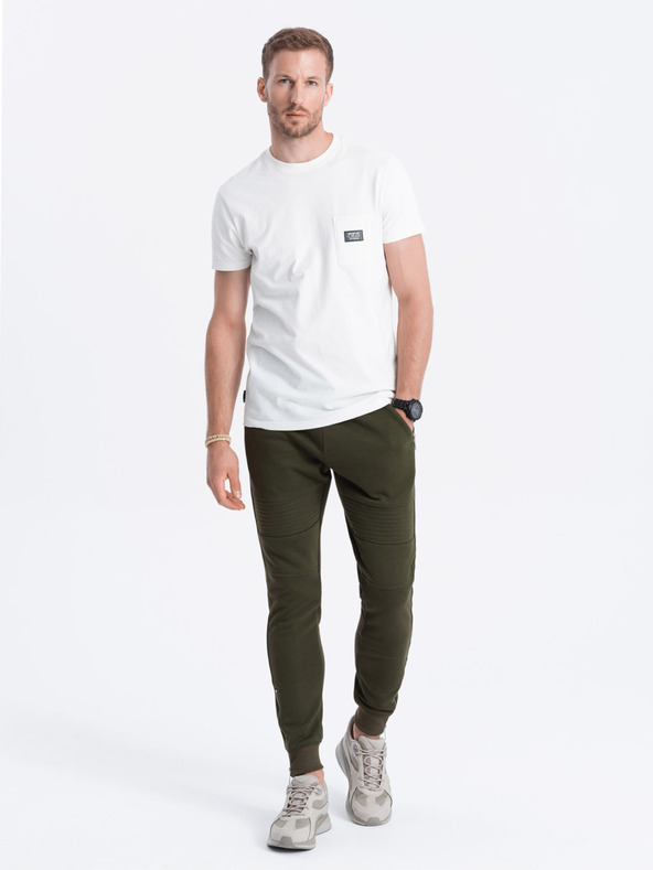 Ombre Clothing Khaki pánske tepláky Ombre Oblečenie