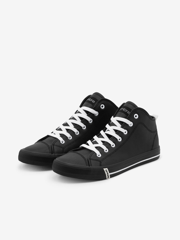 Ombre Clothing Čierne pánske členkové tenisky Ombre Clothing