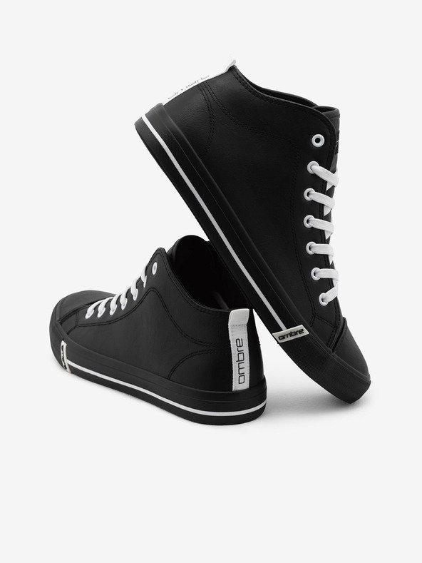 Ombre Clothing Čierne pánske členkové tenisky Ombre Clothing