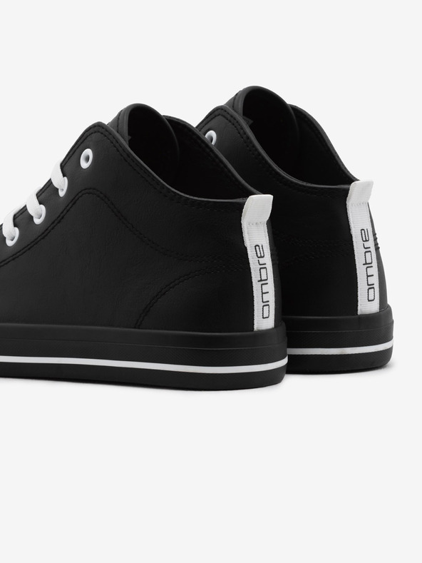 Ombre Clothing Čierne pánske členkové tenisky Ombre Clothing
