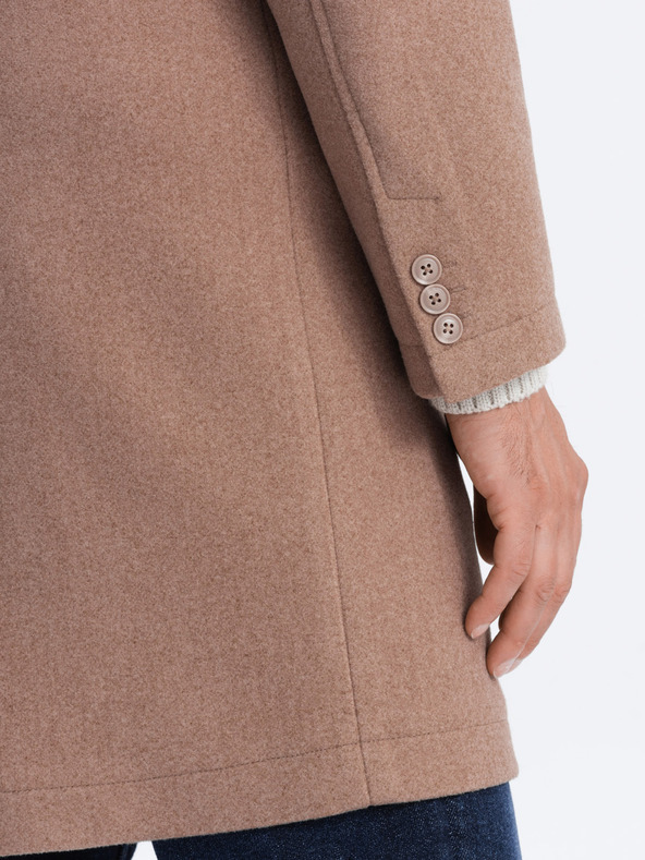 Ombre Clothing Svetlohnedý pánsky ľahký kabát Ombre Clothing