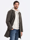 Ombre Clothing Tmavozelený pánsky ľahký kabát Ombre Oblečenie