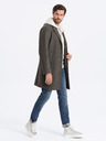 Ombre Clothing Tmavozelený pánsky ľahký kabát Ombre Oblečenie