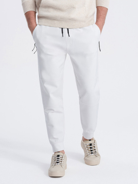 Ombre Clothing Biela pánska základná tepláková súprava Ombre Clothing
