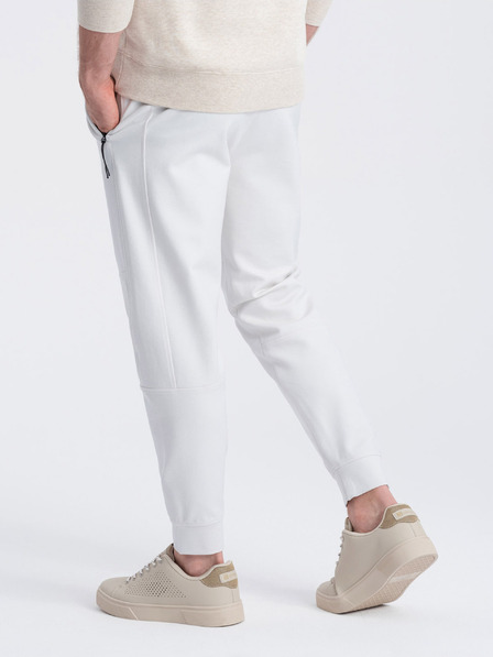 Ombre Clothing Biela pánska základná tepláková súprava Ombre Clothing