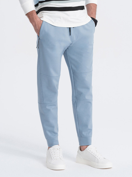 Ombre Clothing Svetlomodré pánske základné tepláky Ombre Clothing