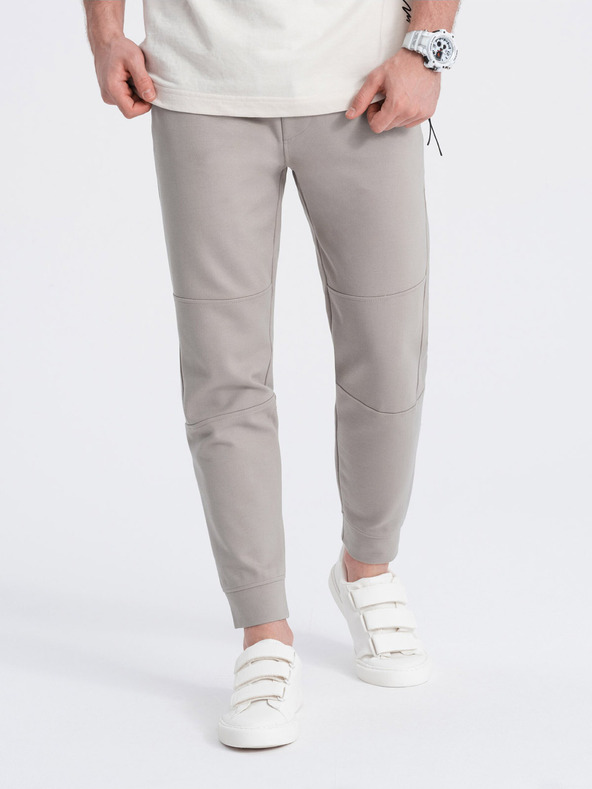 Ombre Clothing Béžová pánska základná tepláková súprava Ombre Oblečenie