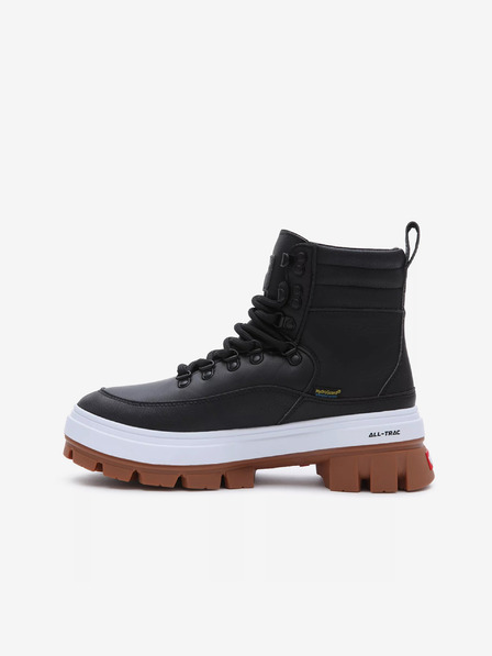 Vans Čierne dámske kožené zimné členkové topánky VANS Colfax Elevate