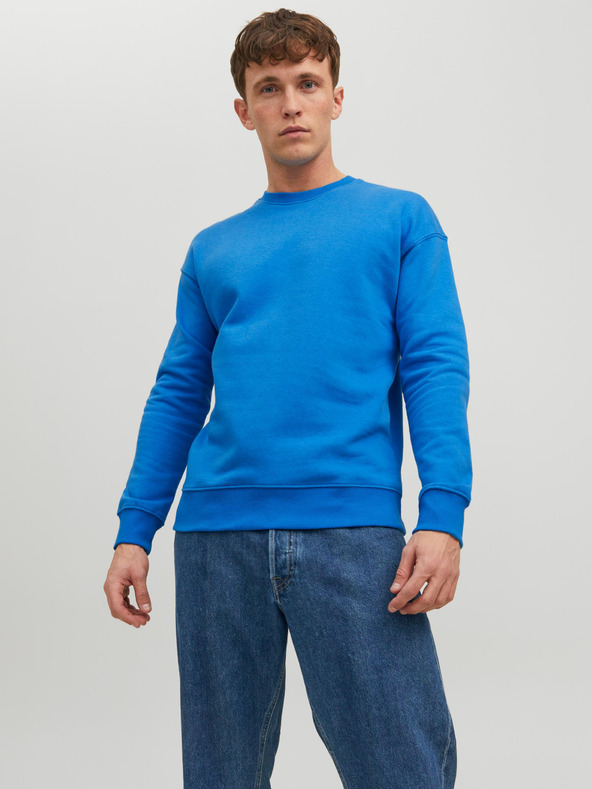 Jack & Jones Modrá pánska základná mikina Jack & Jones Star