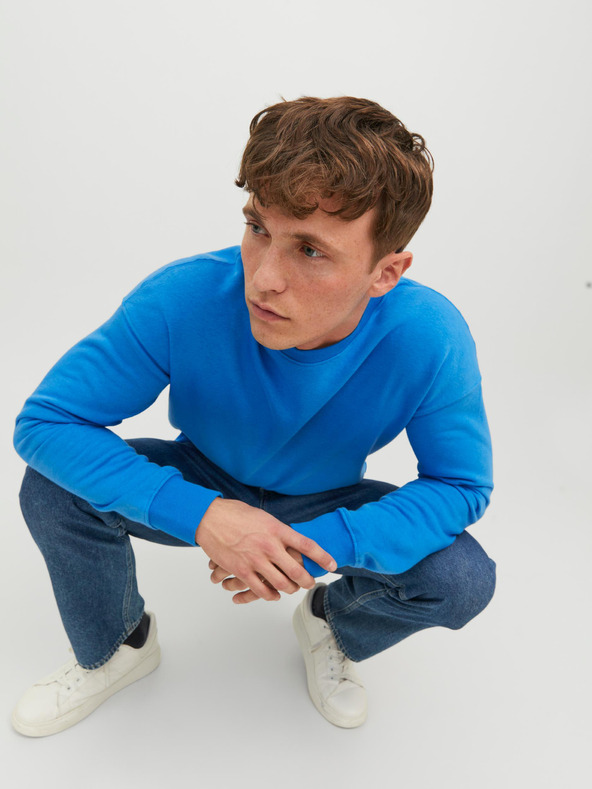 Jack & Jones Modrá pánska základná mikina Jack & Jones Star