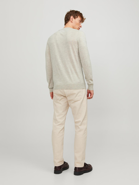 Jack & Jones Béžový pánsky vlnený sveter Jack & Jones Mark