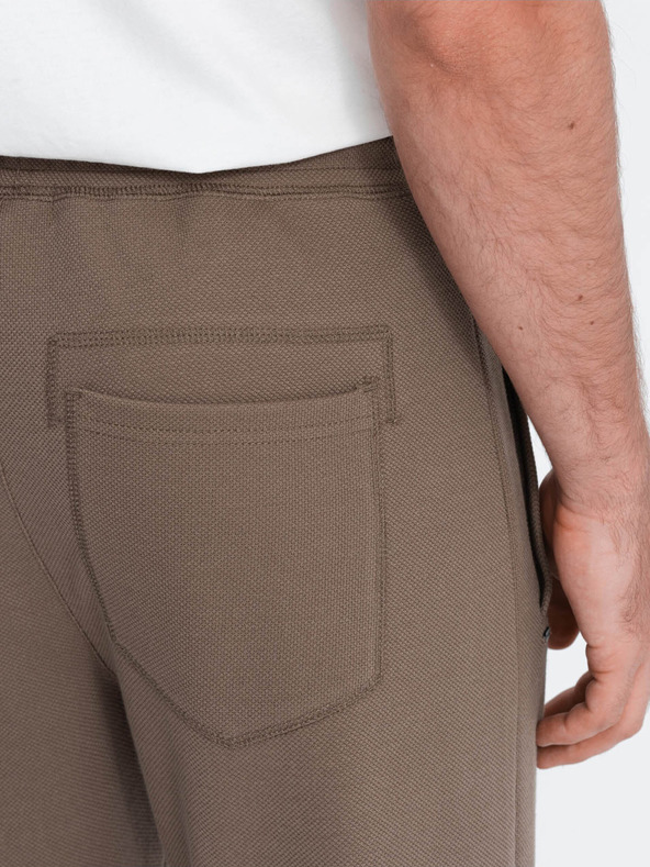 Ombre Clothing Hnedé pánske základné tepláky Ombre Clothing