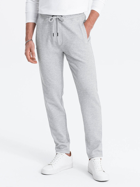 Ombre Clothing Svetlošedé pánske základné tepláky Ombre Oblečenie