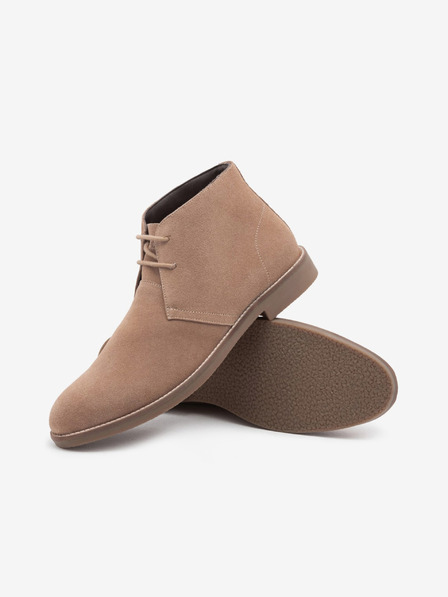 Ombre Clothing Béžové pánske kožené členkové topánky Ombre Oblečenie