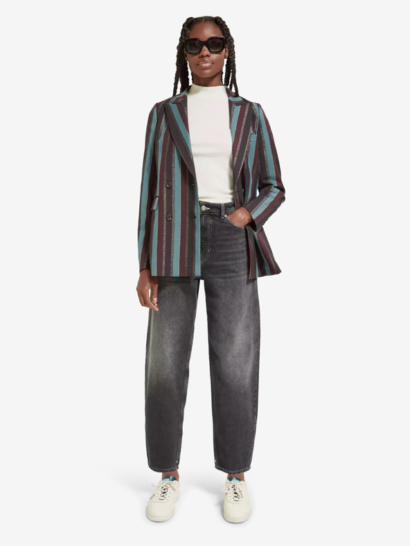 Scotch & Soda Zeleno-čierna dámska pruhovaná bunda Scotch & Soda