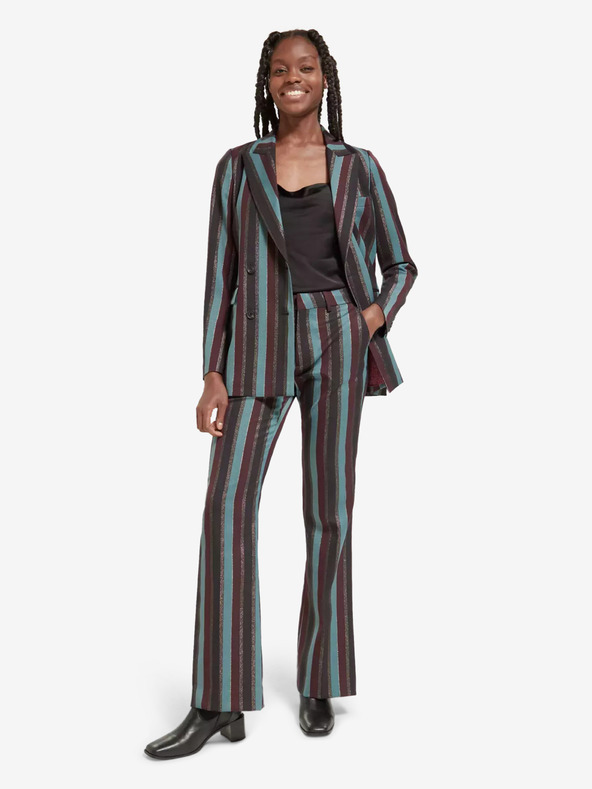 Scotch & Soda Zeleno-čierna dámska pruhovaná bunda Scotch & Soda