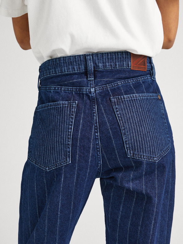 Pepe Jeans Modré dámske džínsy Pepe Jeans Robyn Stripe