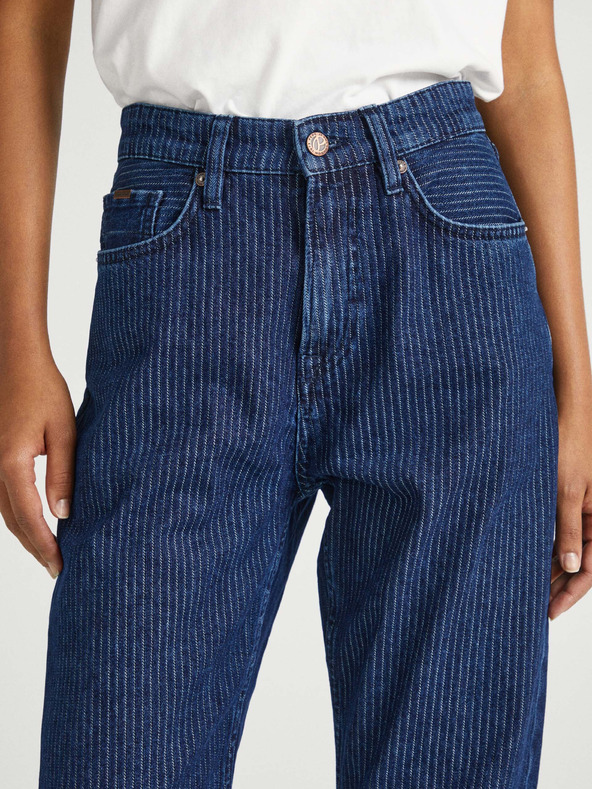 Pepe Jeans Modré dámske džínsy Pepe Jeans Robyn Stripe