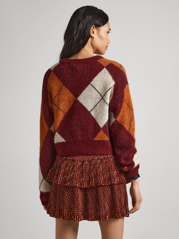 Pepe Jeans Dámsky vínový svetr s alpakovým vzorom Pepe Jeans Eliot