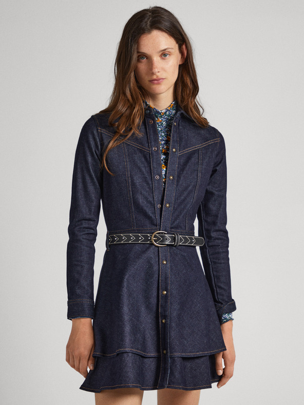 Pepe Jeans Tmavomodré dámske krátke džínsové šaty Pepe Jeans CASSIA