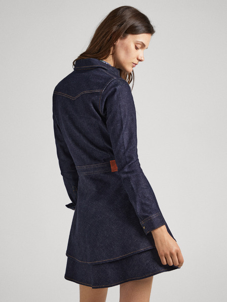 Pepe Jeans Tmavomodré dámske krátke džínsové šaty Pepe Jeans CASSIA