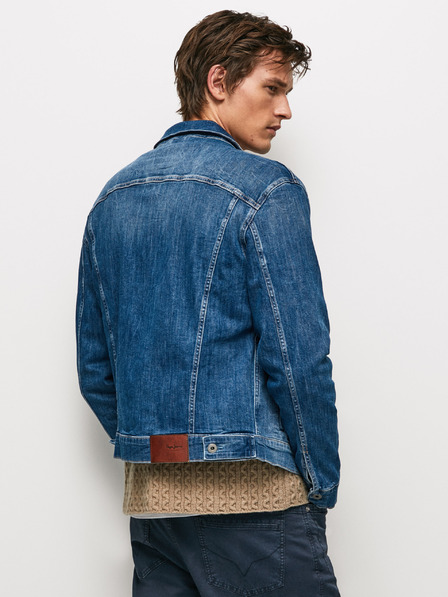 Pepe Jeans Modrá pánska džínsová bunda Pepe Jeans Pinner