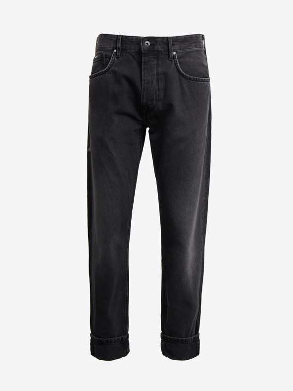 Pepe Jeans Čierne pánske džínsy rovného strihu Pepe Jeans Callen